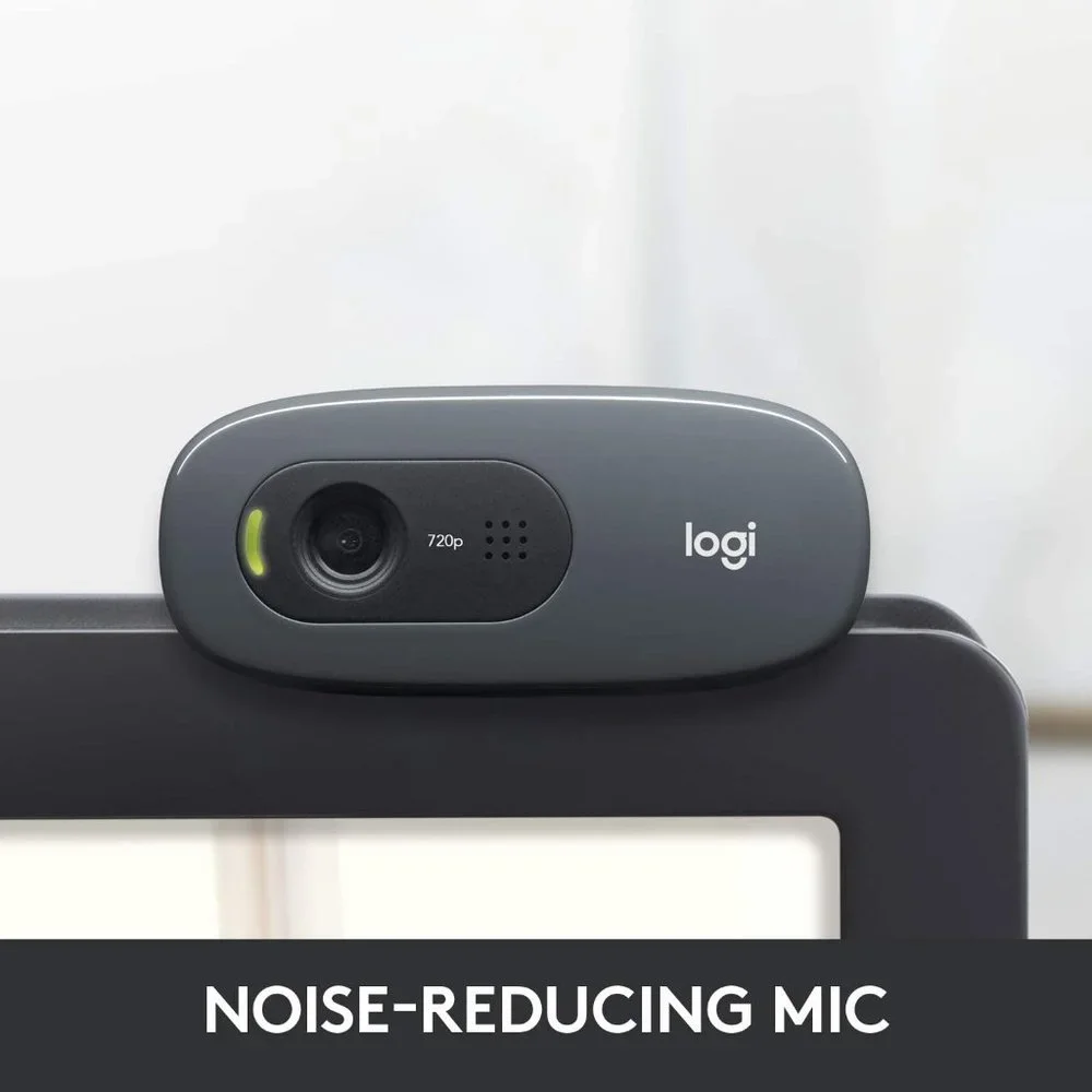 Logitech C270 HD Webcam HD 720p Widescreen HD Video Calling Noise-Reducing Mic -